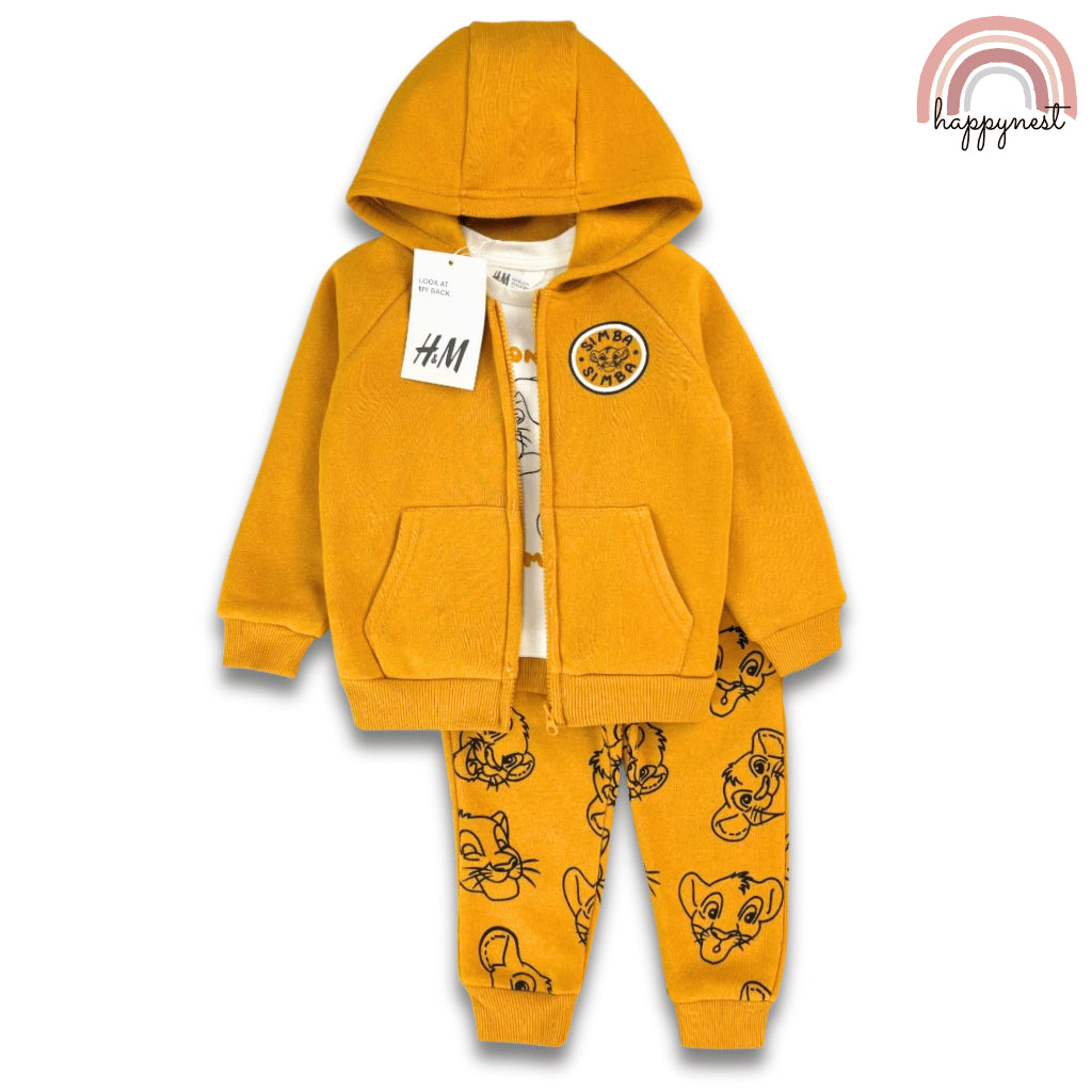 Lion King 3PC Kids Tracksuit – Hoodie, Shirt & Jogger Pants Set | 2–6 Years (SS532)