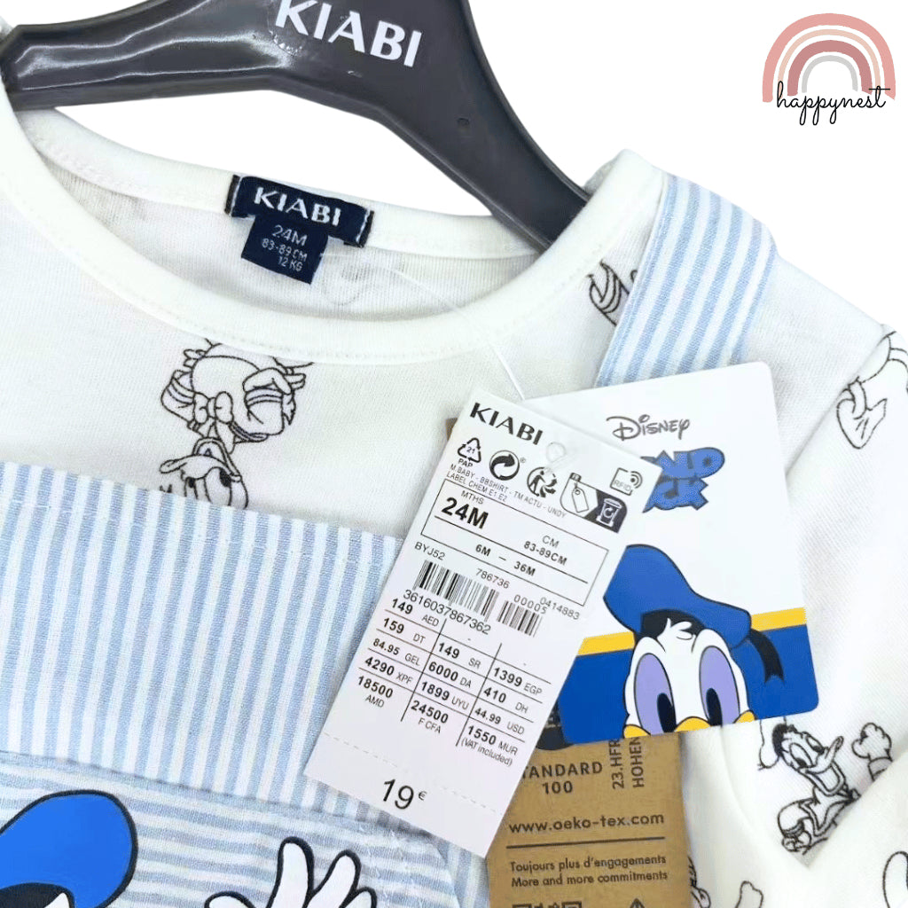 Donald Duck Baby 2-Piece Jumper Overalls + Shirt Outfit Set | 3–36M (AA357)