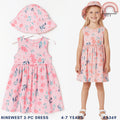 Nine West Dress with Hat for Girls Floral Sleeveless 4-7 Years Old AA369 Group