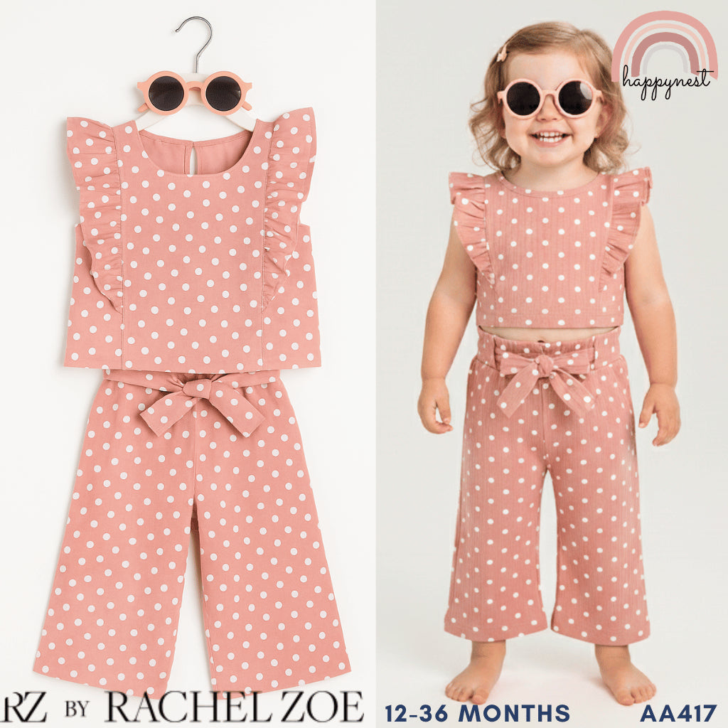 Pink Polka Dot OOTD Set & Sunglasses Set Rachel Zoe for Girls 12M-3Y AA417