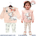 Disney Marie Cat 3-PC Terno Set Ruffle Pullover (3-36M) | SS578