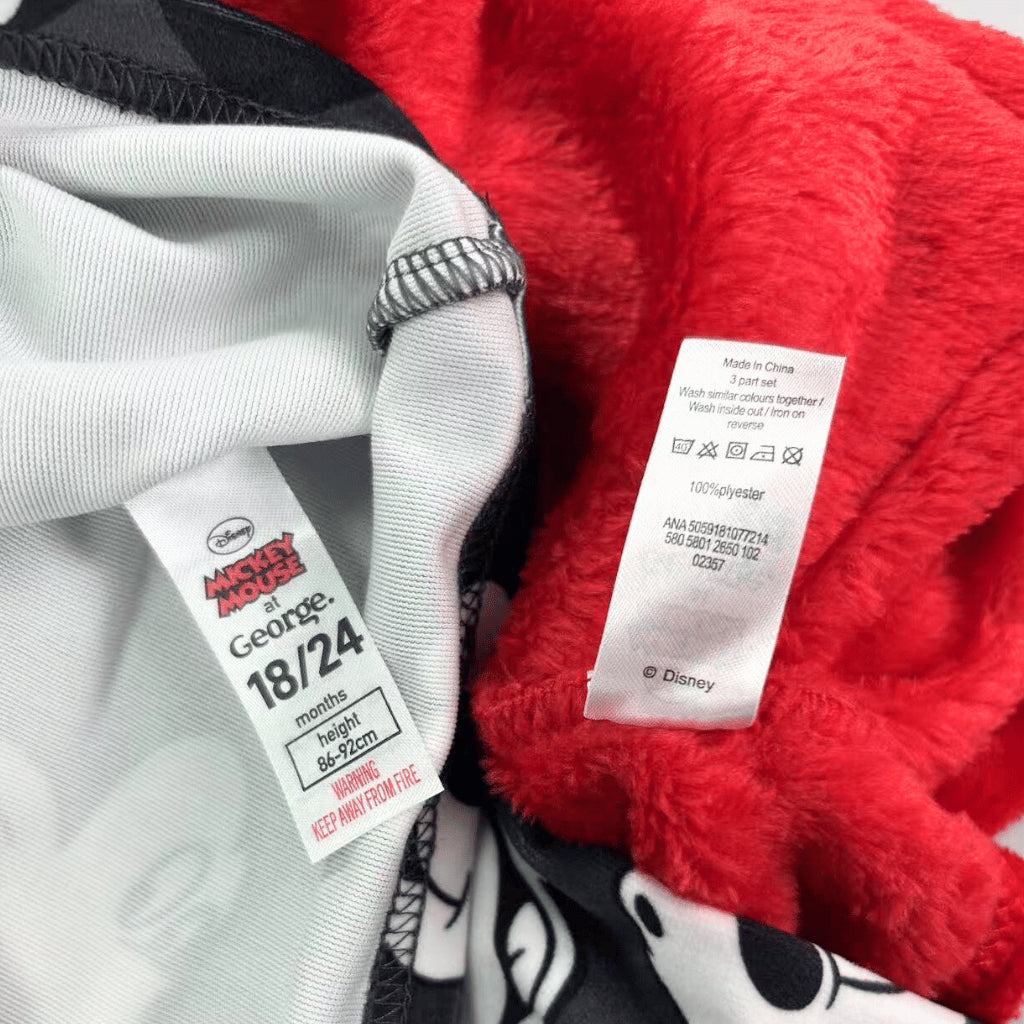 Mickey Fleece Robe Pajama Terno Set (3-36M) | AA440