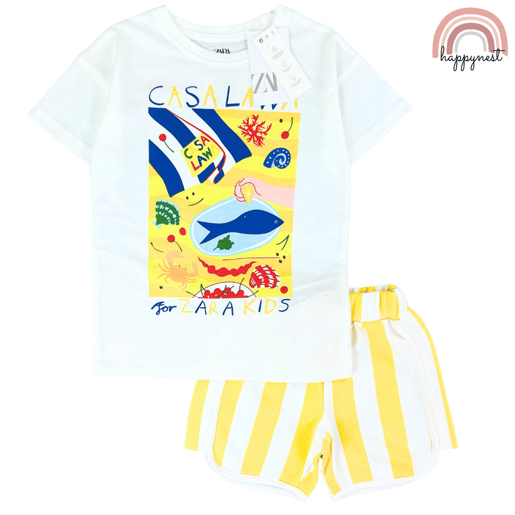 ZARA Kids Terno Set Nautical Striped Shorts (2-10Y) | AA424