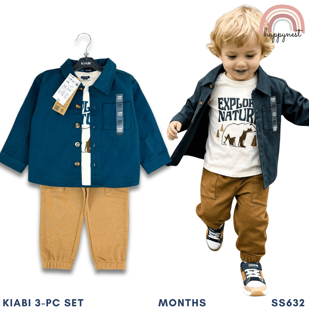 Toddler Boy Adventure Jacket Terno Set 3-PC (6-36M) | SS632