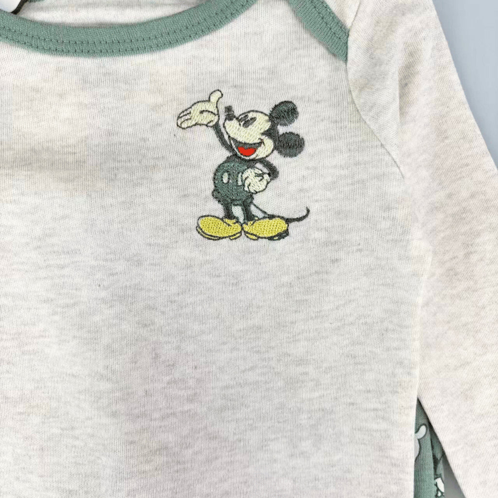 MICKEY MOUSE Disney 4PC Set Baby Toddler Pajama Sleepwear Bodysuit 9M-2Y AA442