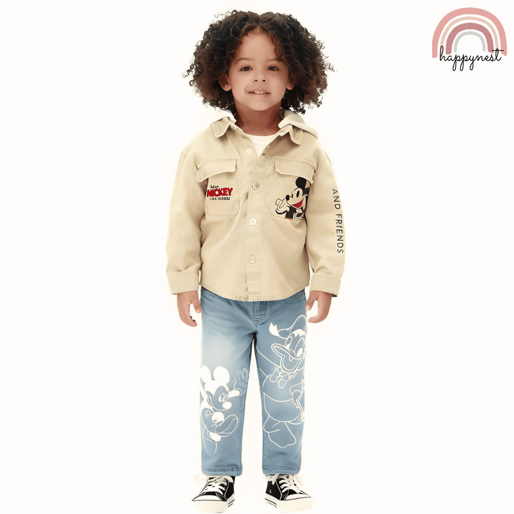 Mickey 2pc Terno Set for Boys Jacket Jeans Denim Hoodie 6M-4Y SS631