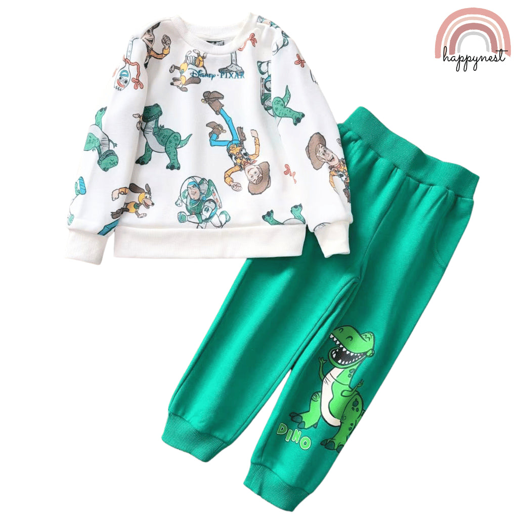 Toy Story White Sweatshirt & Green Joggers Set for Boys 2-8Y SS640