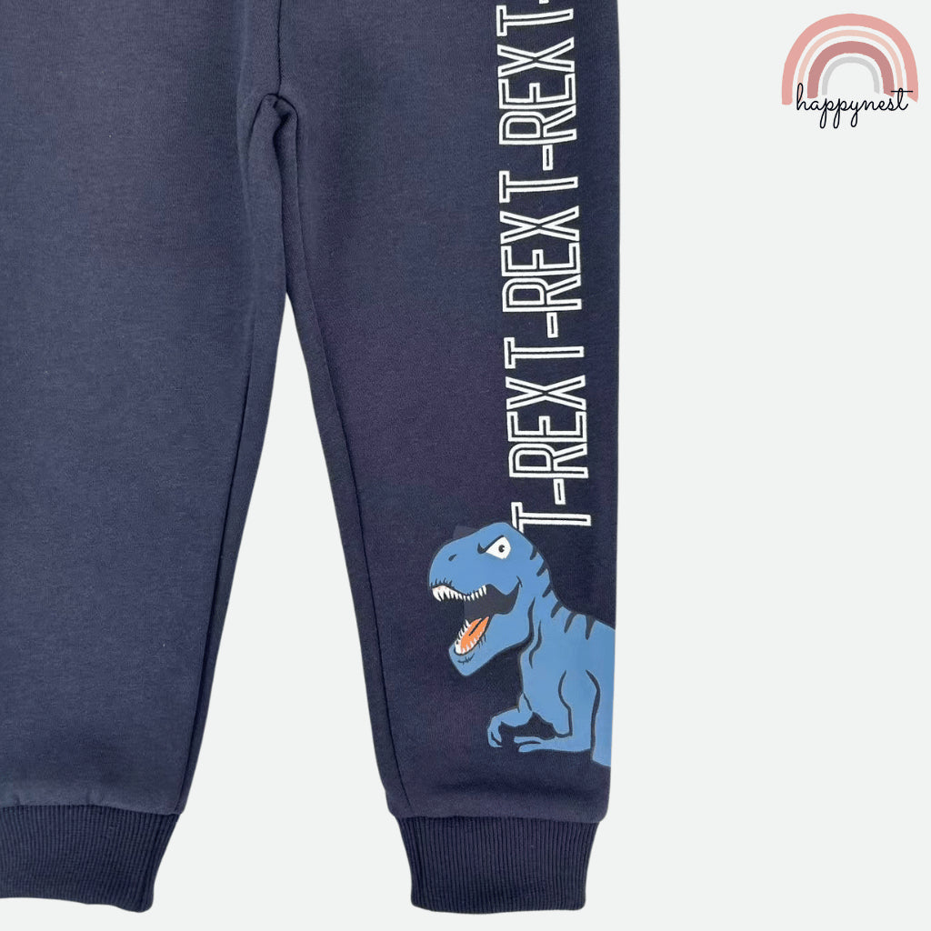 Dino Boys 2-Pc Pullover & Jogger Set | Navy Blue Tracksuit | 3D Spikes | 2-8 Years (SS682)