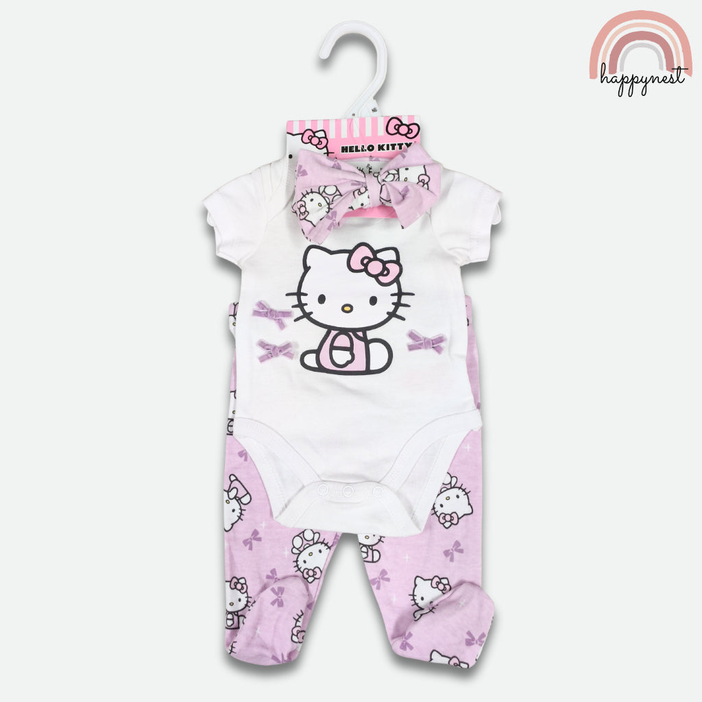 Hello Kitty Baby Girl 3-Pc Lavender Bow Set | Newborn - 6 Months | B71