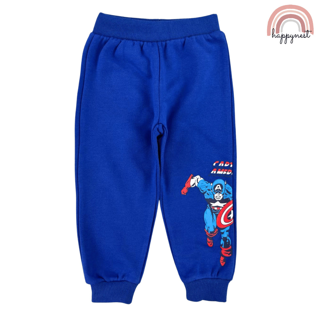 Captain America 3PC Kids Tracksuit – Hoodie, Shirt & Jogger Pants Set | 2–6 Years (SS535)