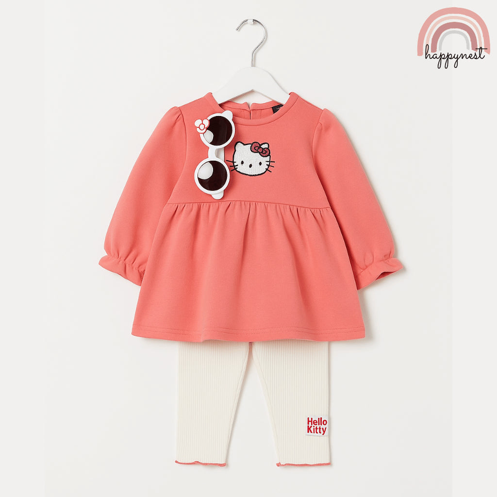 Hello Kitty 3PC Girl OOTD – Dress Top, Leggings & Sunglasses | Overruns | 6-36 Months (SS557)