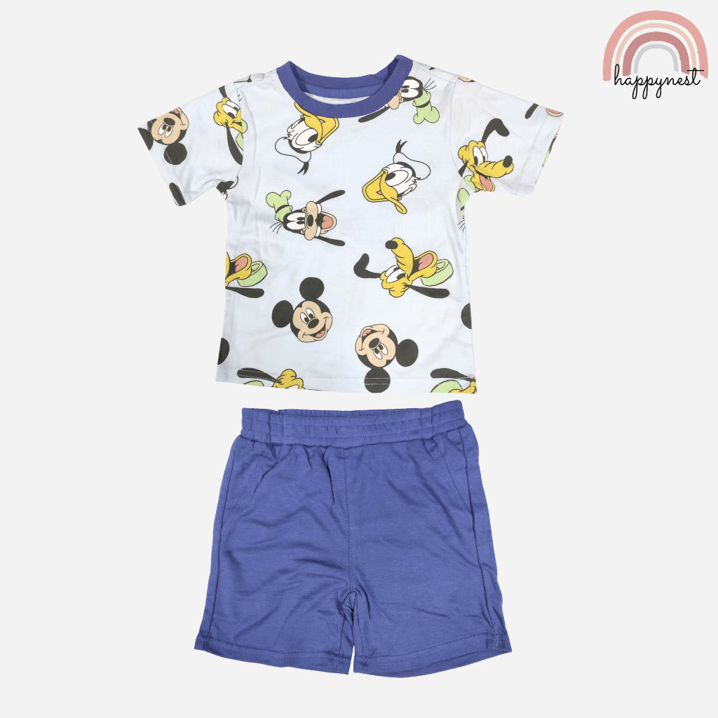 Mickey & Pluto Boys Shirt & Shorts Blue OOTD Set 12 Months to 4 Years AA402