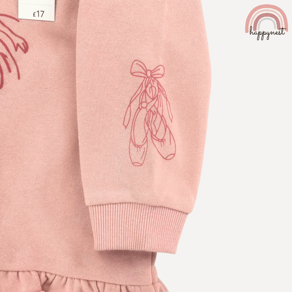 George Ballerina Girl Terno Set Ruffle Pullover (3-36M) | SS592