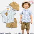 Rabbit Bear 3-PC Terno w/ Cargo Shorts & Hat (1-4Y) | AA437