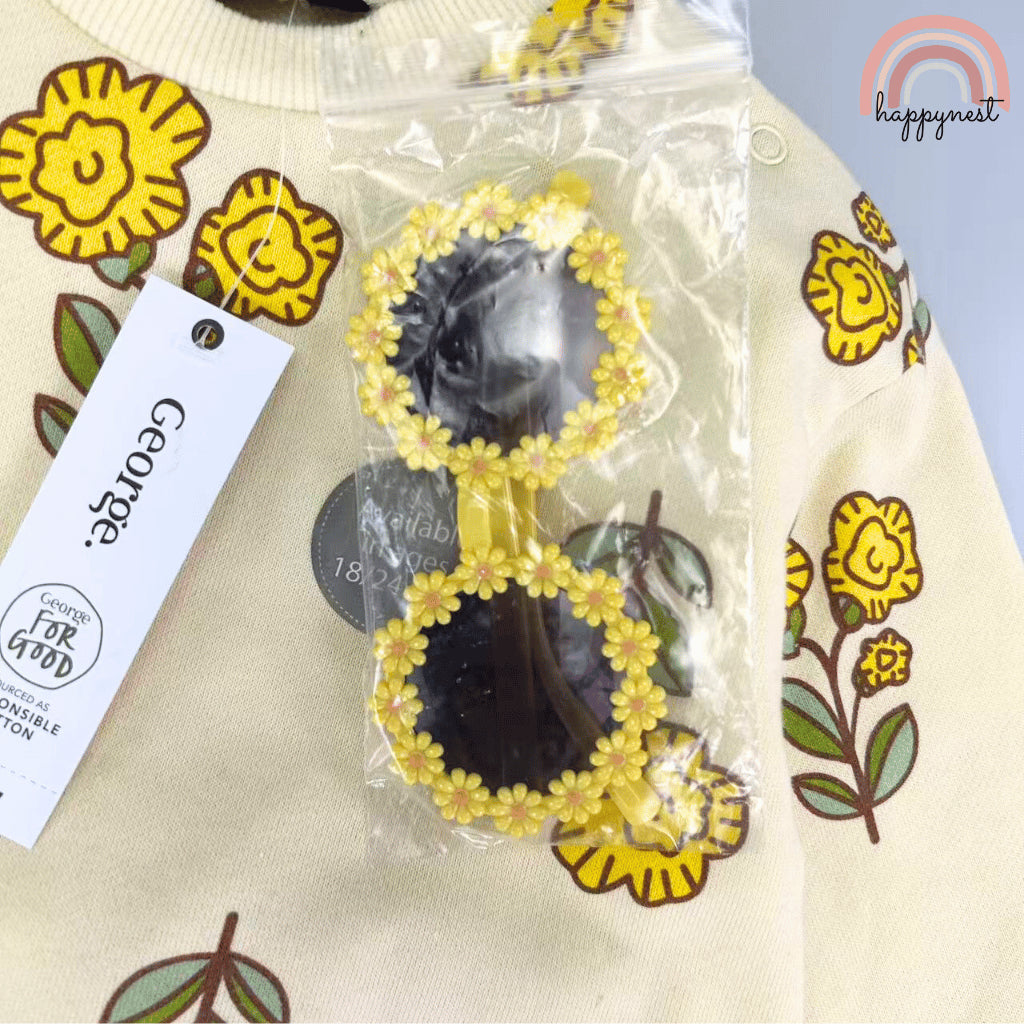 GEORGE Sunflower Baby Toddler Girls 2PC Set Sweatshirt Leggings Pambahay 3M-36M SS594