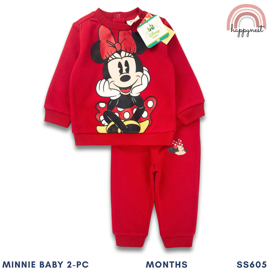 Minnie  Baby Girls 2PC Set Red Sweater Jogger Pants Kids 9-36 Months SS605