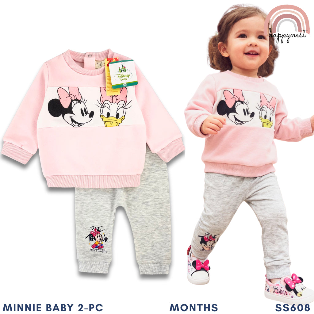 MINNIE DAISY Baby Set Pink Sweater Gray Pants School Style 6-36 Months SS608