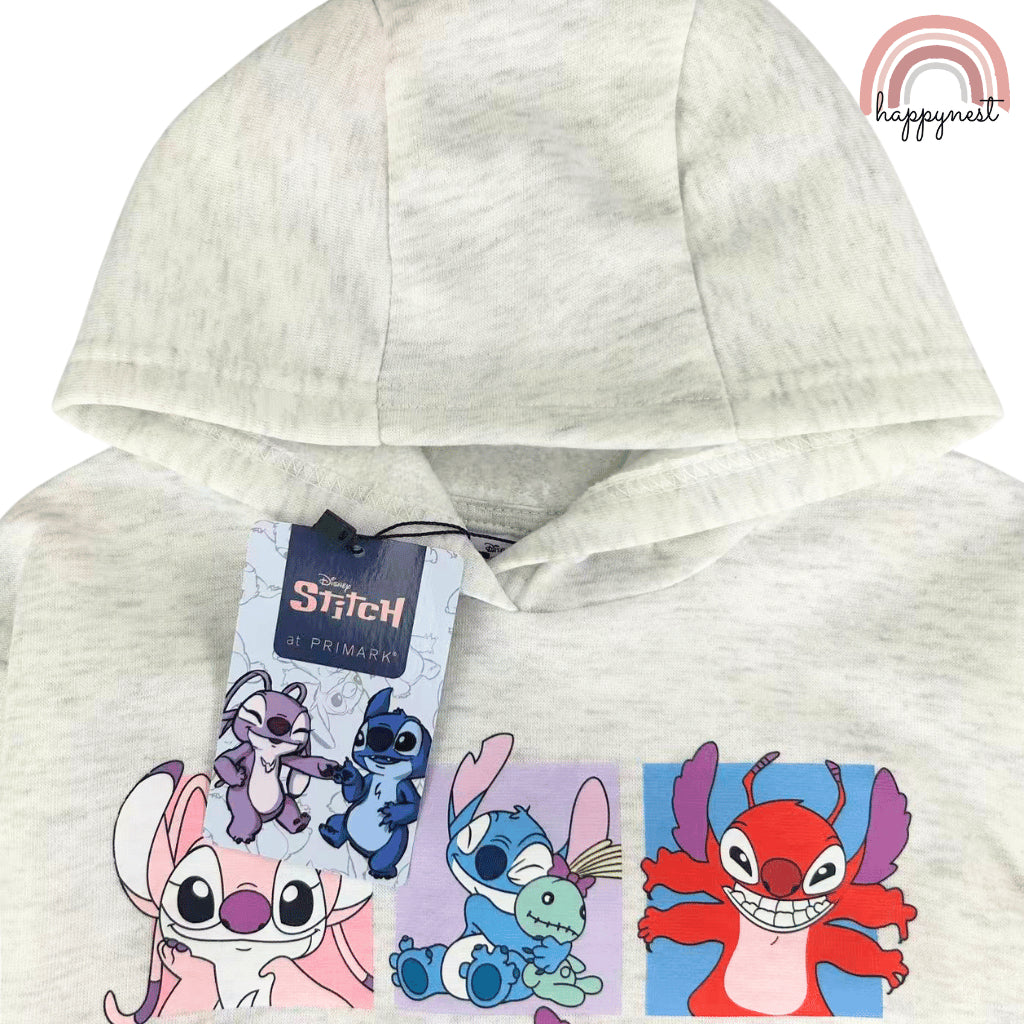Stitch Terno Set Kids Girls Hoodie Sweatshirt & Jogger Pants Grey Fleece 2-8Y SS623