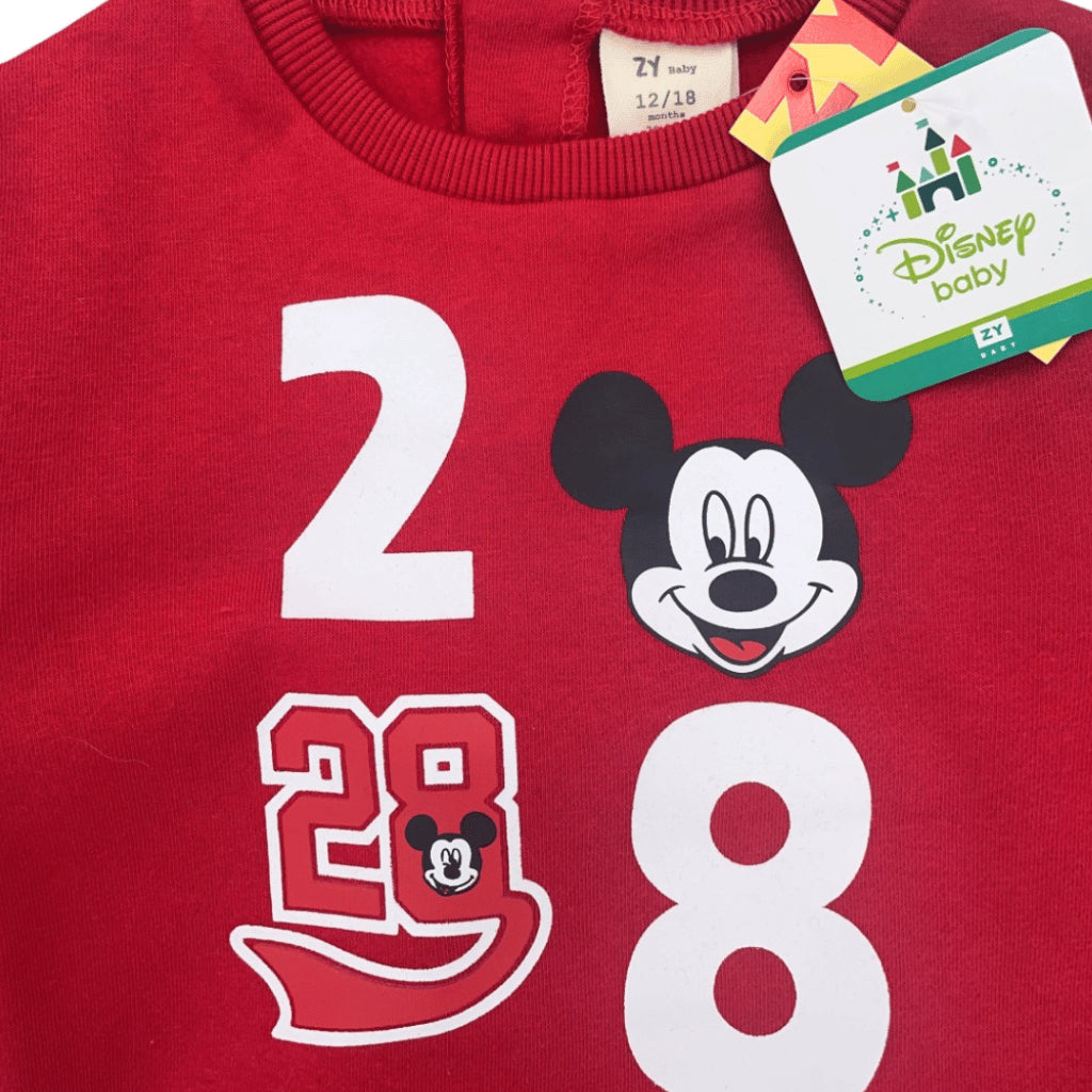 Baby Mickey Terno Set for Boys Fleece Sweatshirt Joggers Red Navy 6-36M SS633