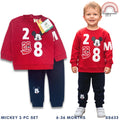 Baby Mickey Terno Set for Boys Fleece Sweatshirt Joggers Red Navy 6-36M SS633