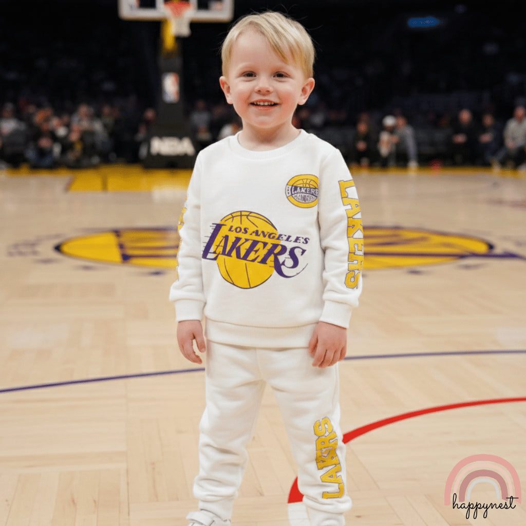 Lakers White Sweatshirt & Pants Set for Boys 6-36M SS638