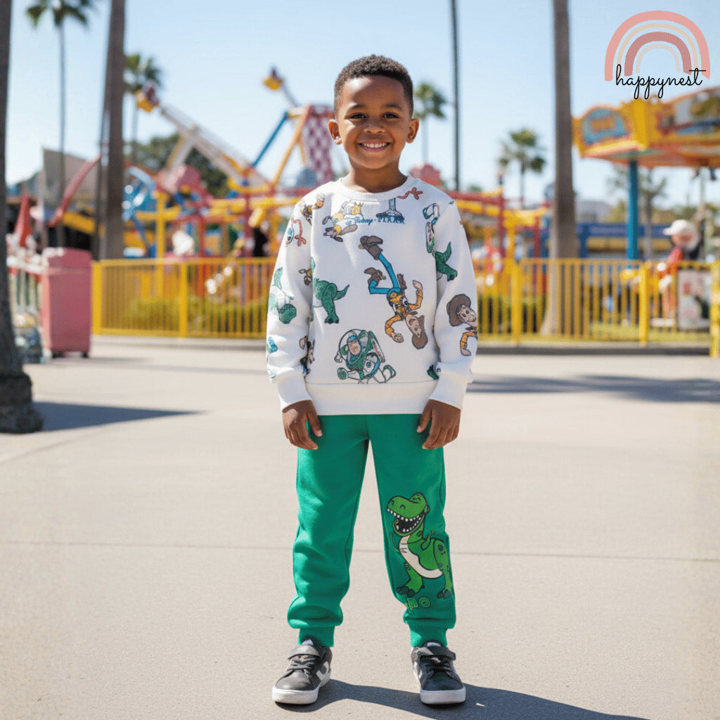 Toy Story White Sweatshirt & Green Joggers Set for Boys 2-8Y SS640