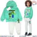 Minecraft Kids Boys 2-Pc Hoodie & Joggers Set | Teal Green Tracksuit | 2-8 Years (SS679)