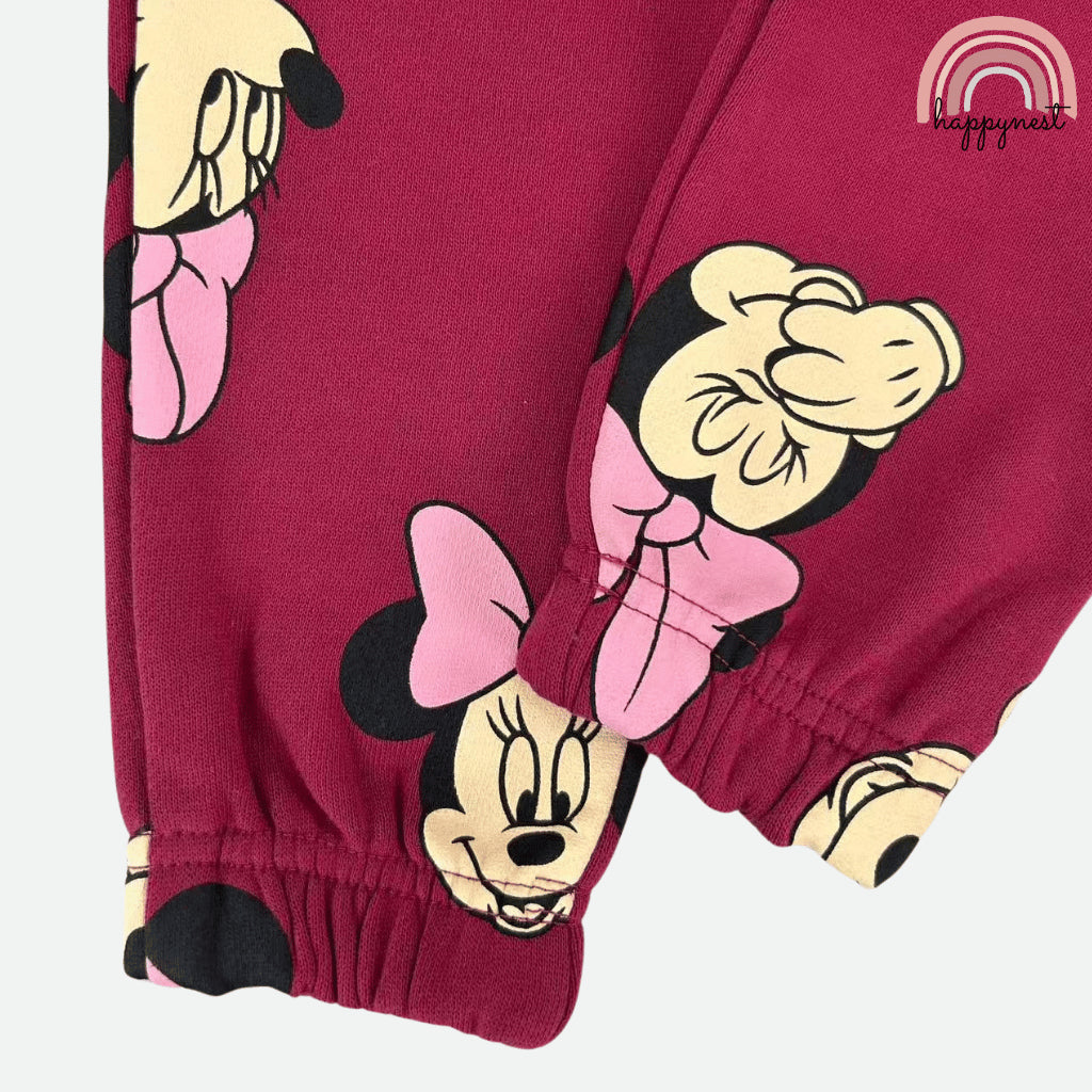 Minnie Girls 2-Pc Pullover & Jogger Set | Maroon Minnie Print | 2-8 Years (SS683)
