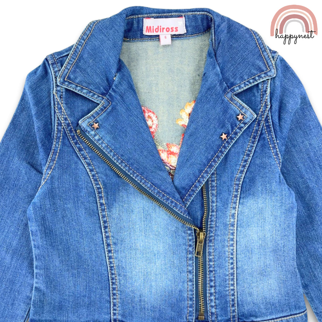 Classic Kids' Denim Biker Jacket for Girls (AA495) | 6-12 Years