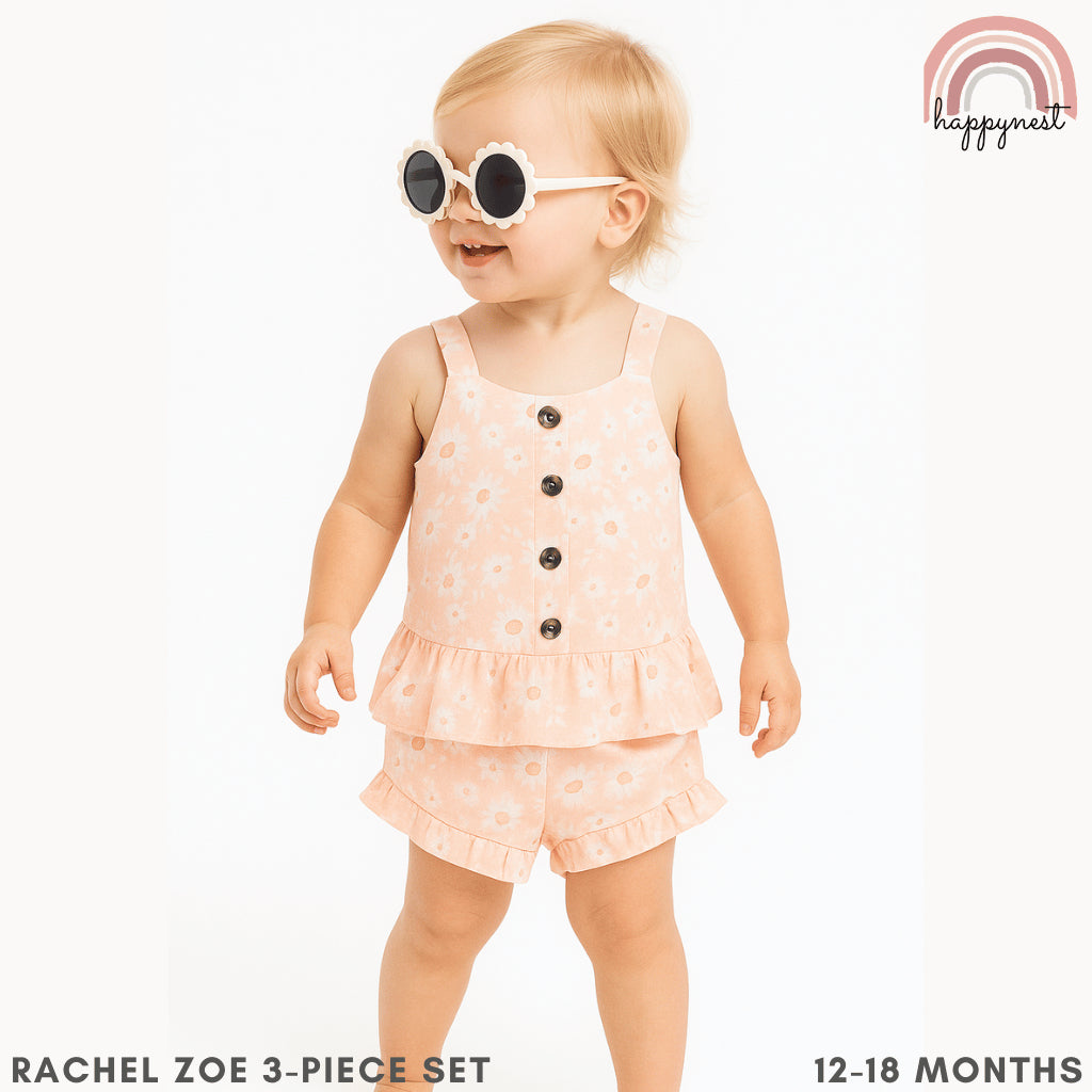 Baby Girls OOTD Summer Rachel Zoe Pink Floral 3-Piece Set for 12-24 Months AA251