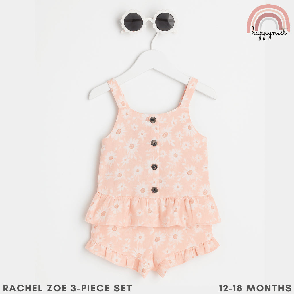 Baby Girls OOTD Summer Rachel Zoe Pink Floral 3-Piece Set for 12-24 Months AA251