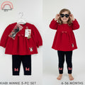 Minnie 3PC Red Outfit – Long Sleeve Dress Top, Leggings & Sunglasses | Overruns | 6–36M (SS559)