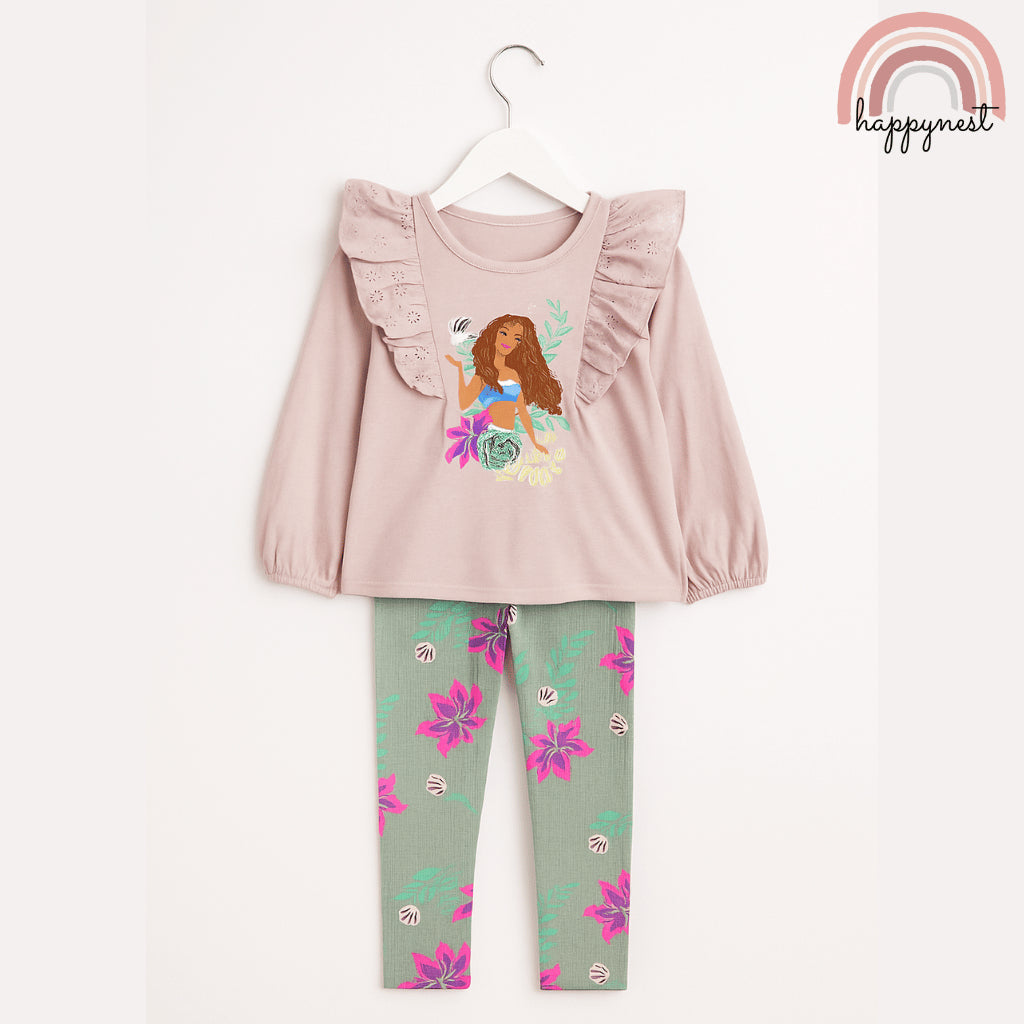 Little Mermaid Shirt + Leggings for Girls (4-6 Years Old) SS83