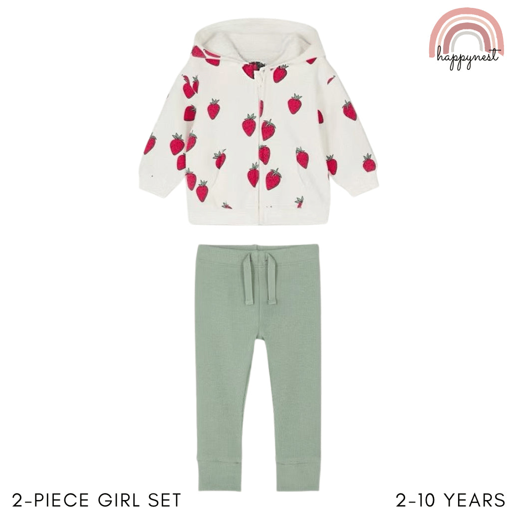 George 2-Piece Strawberry Zip Hoodie & Mint Jogger Baby Set (3–36 Months) | SS550