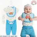Baby Boy Set with Bib & Pants Blue 0–6 Months AA385