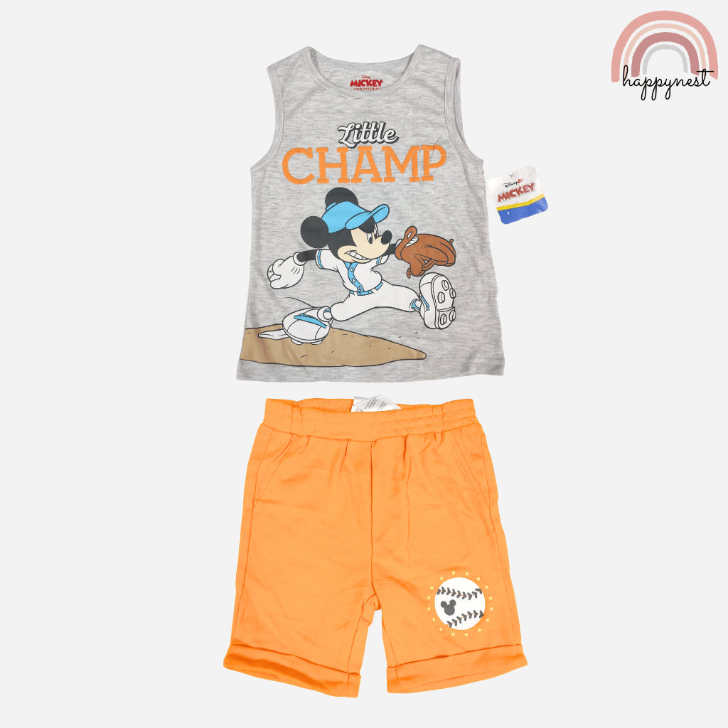 Mickey Mouse Boys Tank Top & Shorts OOTD Sando Set 2-4 Years AA399
