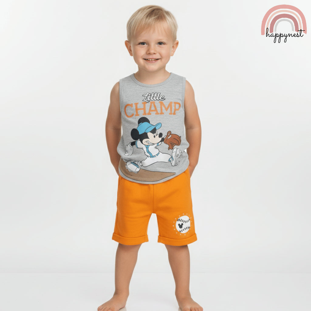 Mickey Mouse Boys Tank Top & Shorts OOTD Sando Set 2-4 Years AA399