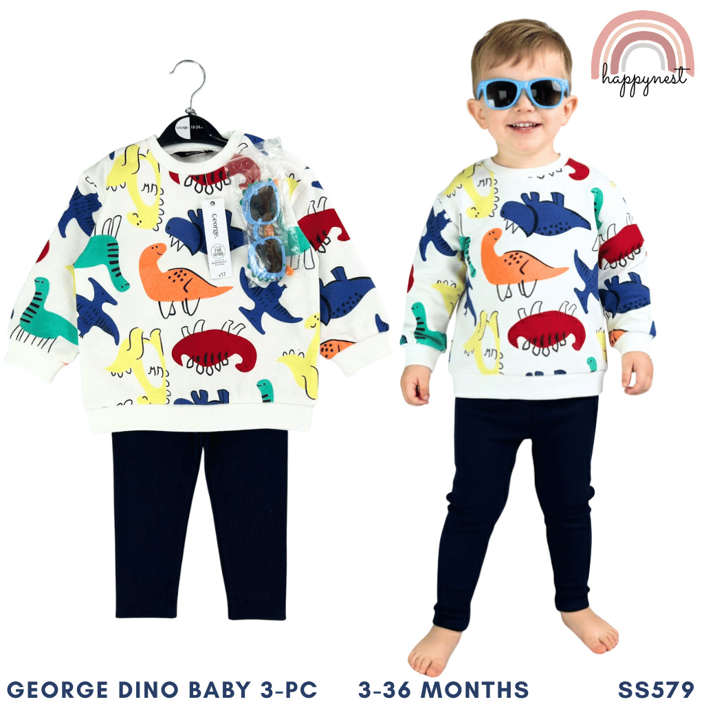 George Dino 3-PC Terno Set Pullover & Pants (3-36M) | SS579