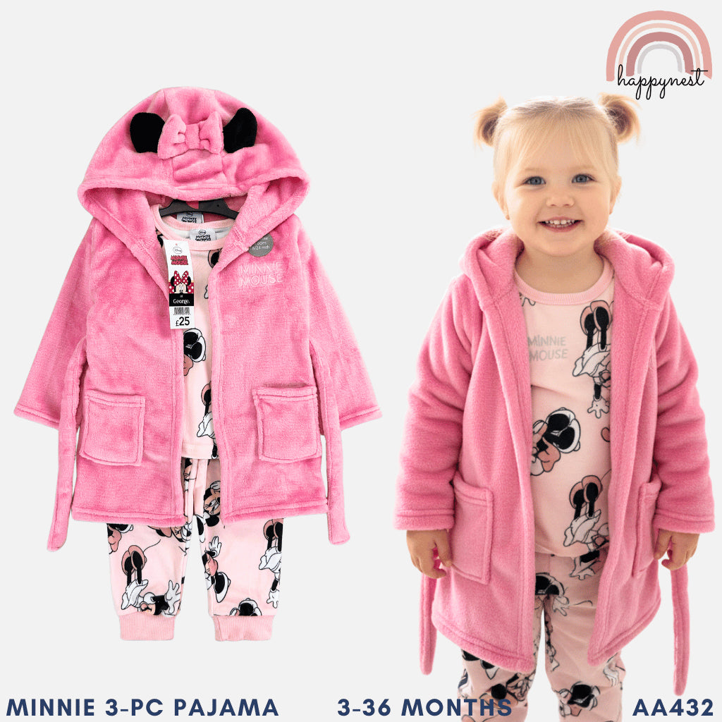 Minnie Fleece Robe Pajama Set (3-36M) | AA432