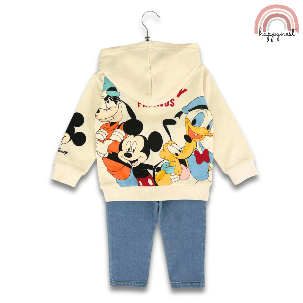 KIABI Mickey Mouse Boy Terno Hoodie & Denim Jeans (6M-4Y) | SS630