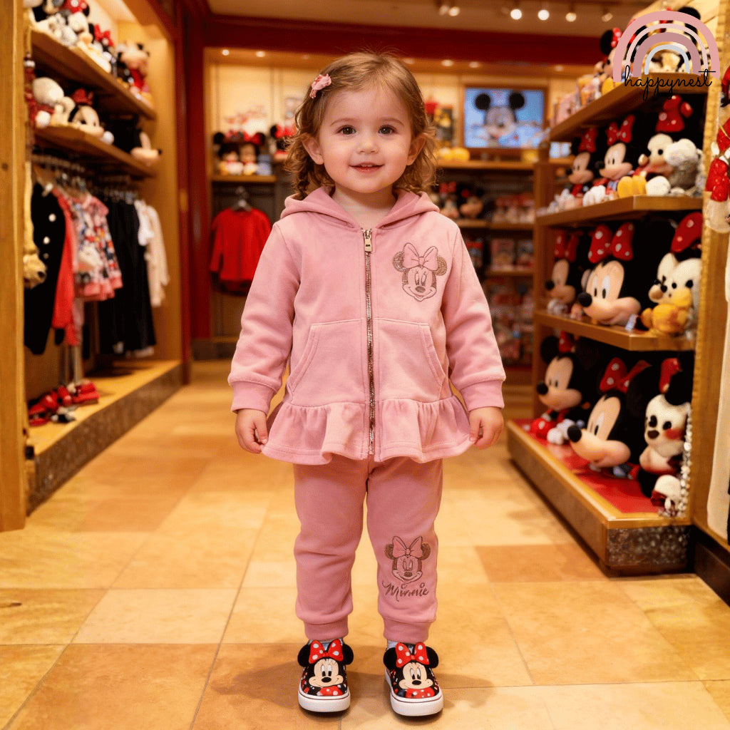 Disney Minnie Mouse Velour Terno Set Hoodie (3-36M) | SS588