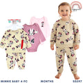 Minnie Disney 4PC Set Baby Toddler Pajama Sleepwear Bodysuit 9M-2Y SS597