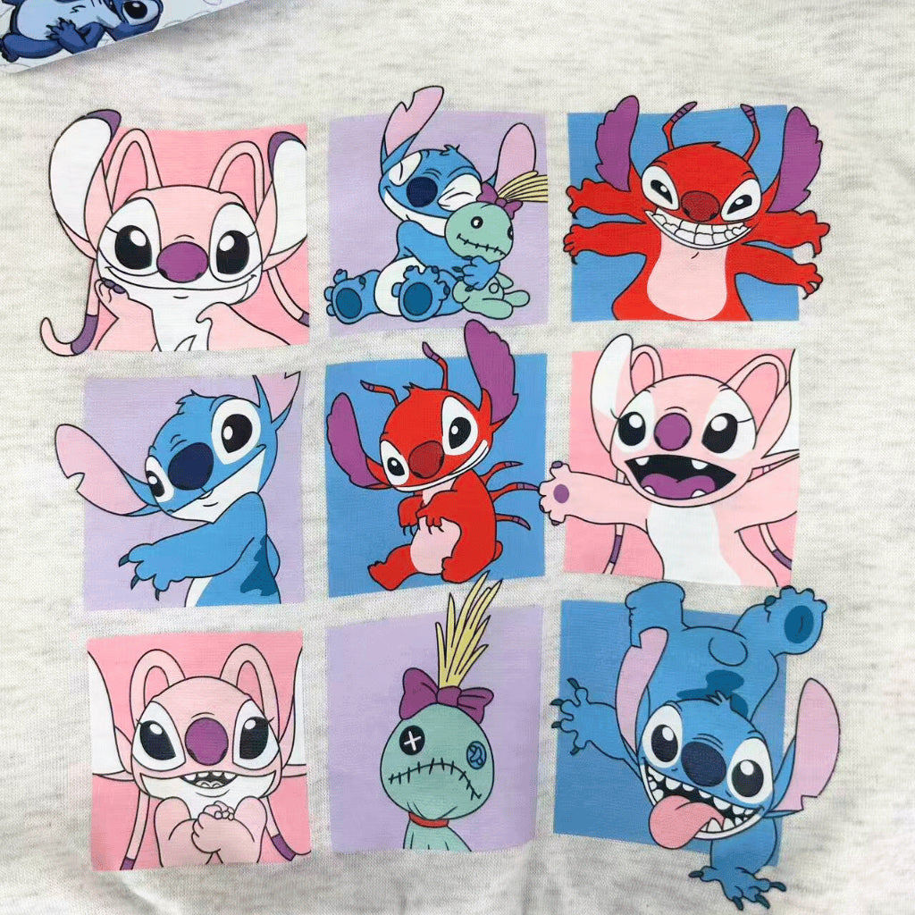 Stitch Terno Set Kids Girls Hoodie Sweatshirt & Jogger Pants Grey Fleece 2-8Y SS623