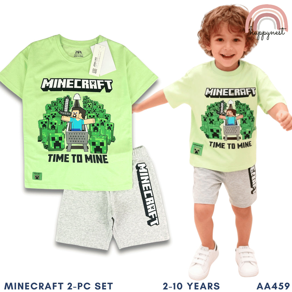 Minecraft 2-Piece Summer Tee & Shorts Set 2-10 Years Boys– AA459