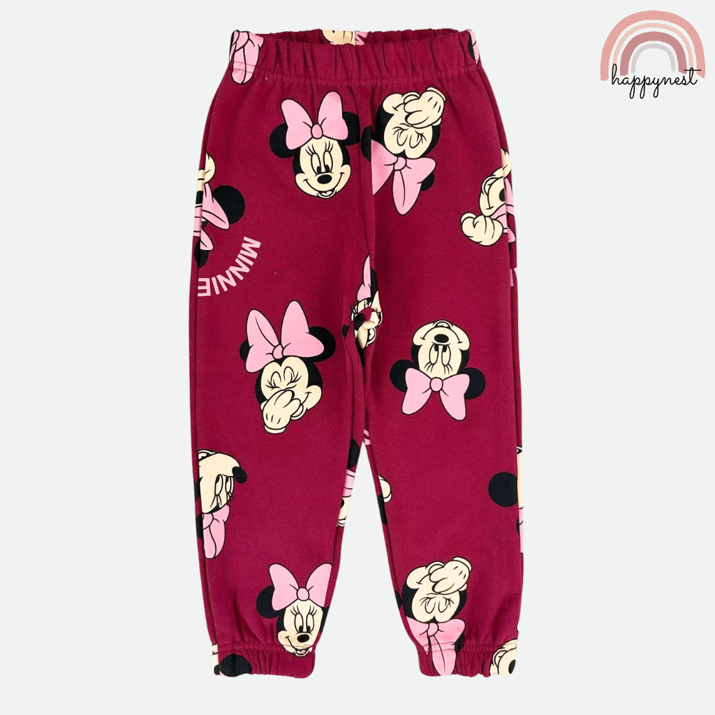 Minnie Girls 2-Pc Pullover & Jogger Set | Maroon Minnie Print | 2-8 Years (SS683)