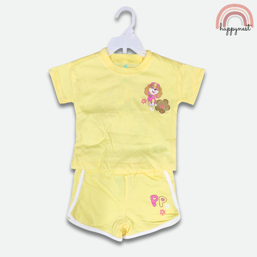PAW Patrol Skye Kids 2-Pc Set | Soft Cotton T-Shirt & Shorts (B53) 9 Months - 4 Years