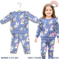 Minnie Girl Tracksuit 2-Pc Ruffle Set | Blue Character Print | 12M - 5 Years | SS704