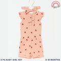 Baby Girl Orange Clothes 3pcs Strawberry Romper Shorts and Headband Outfit 0-12M AA320