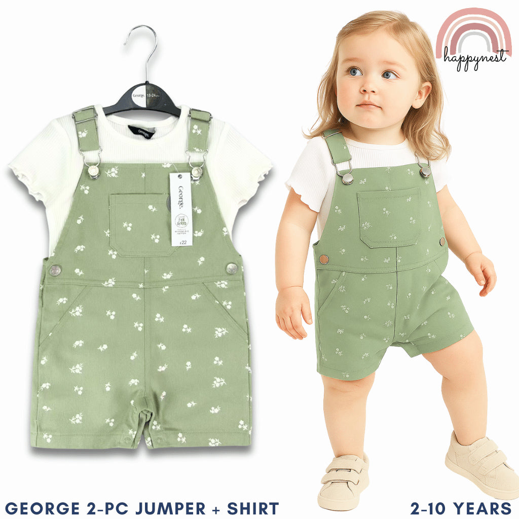 Green Jumper Baby 2-Piece + Ribbed Shirt Set (3–36 Months) | AA363