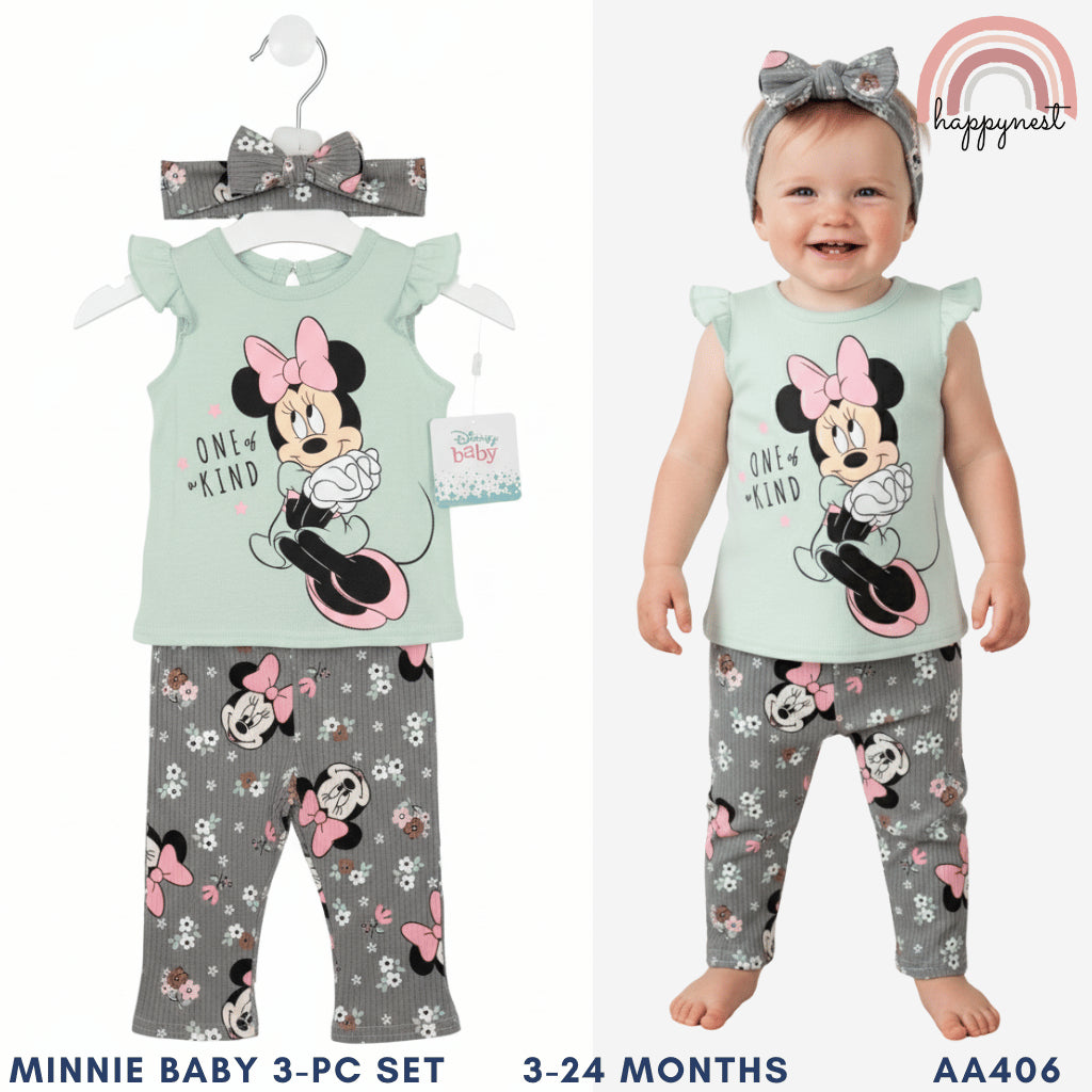 Minnie Mouse 3-Piece Terno Set for Baby Girls (3-24M) AA404